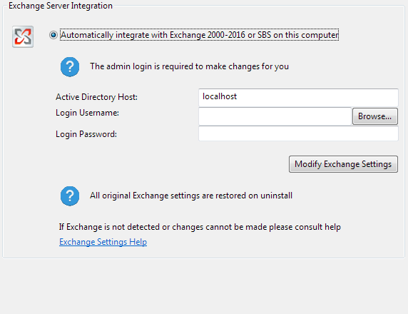 Exchange Integration