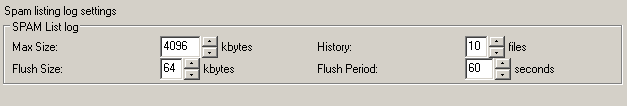Spam list log settings
