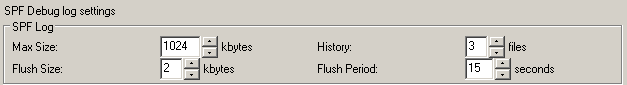 SPF Debug log settings